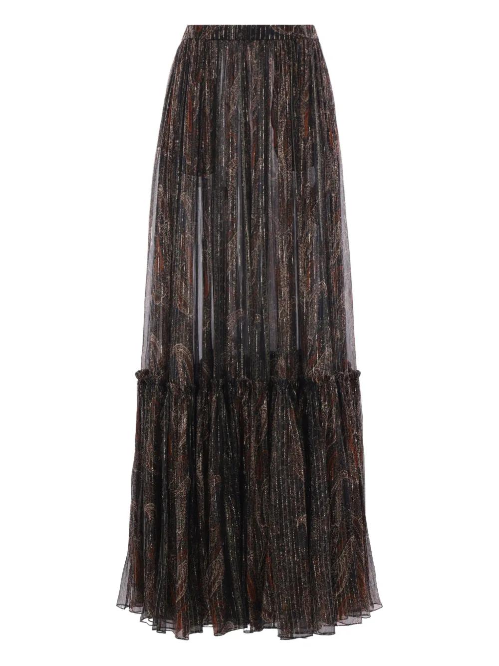 【25SS NEW】SAINT LAURENT / シルク ペイズリー マキシスカート レディース Saint Laurent マキシスカート | Lyst