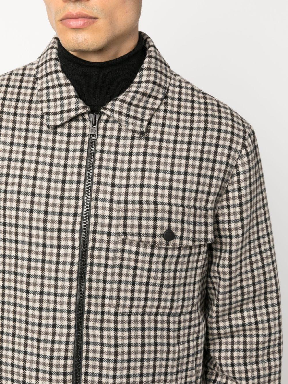 Woolrich Checked Wool-blend Shirt Jacket in Gray for Men | Lyst