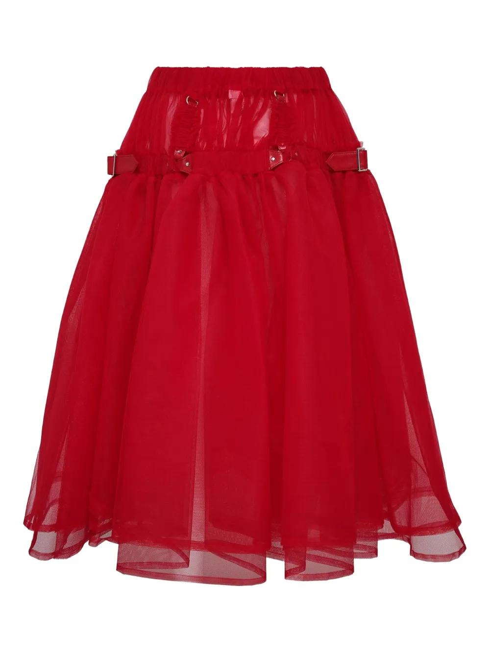 noir kei ninomiya ひざ丈スカート 赤 2019324J0027 noir kei ninomiya（ノワールケイニノミヤ）ひざ丈スカート 黒