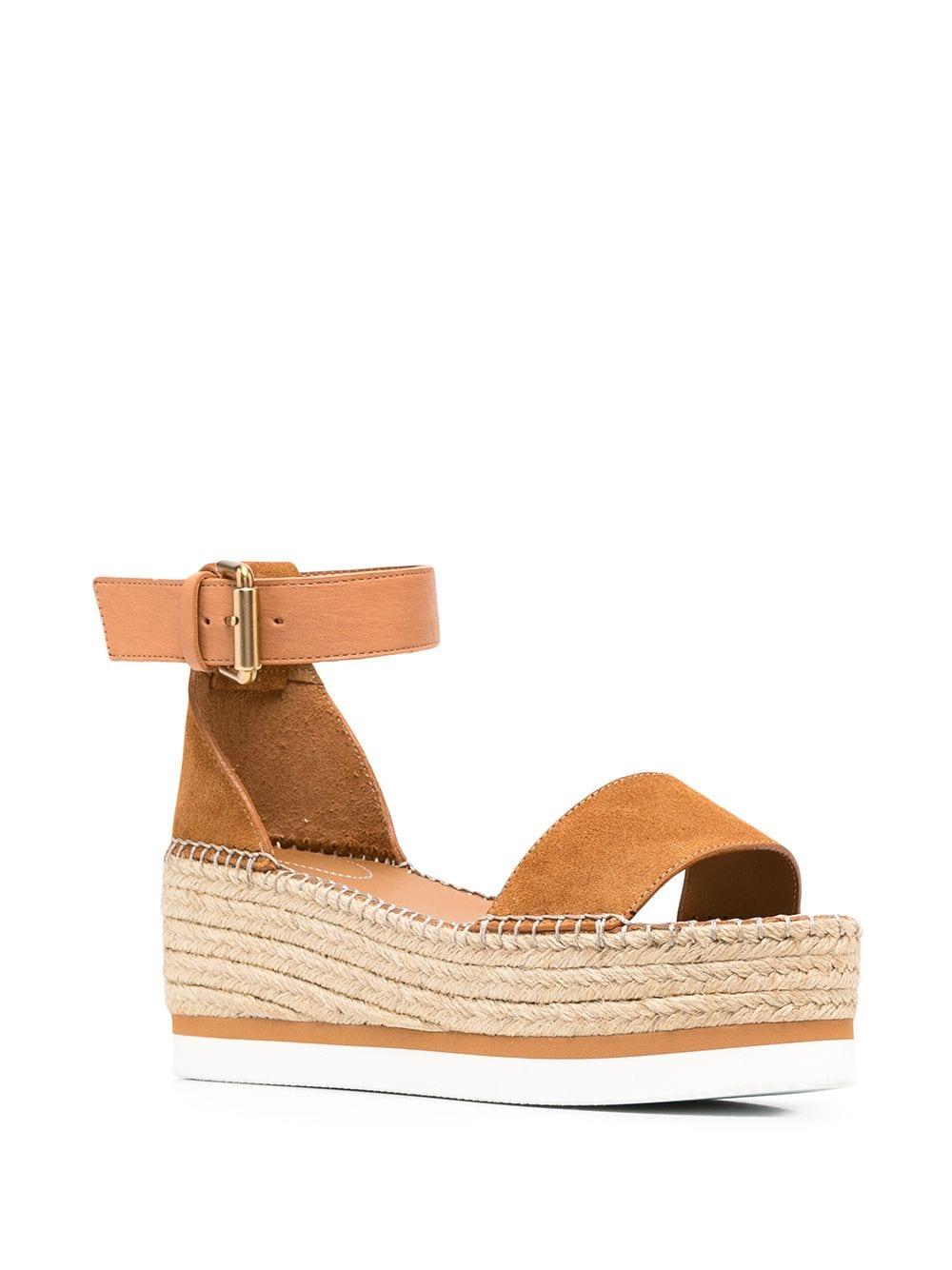 See By ChloÃ© Leather Platform Ankle-strap Sandals in Brown - Lyst