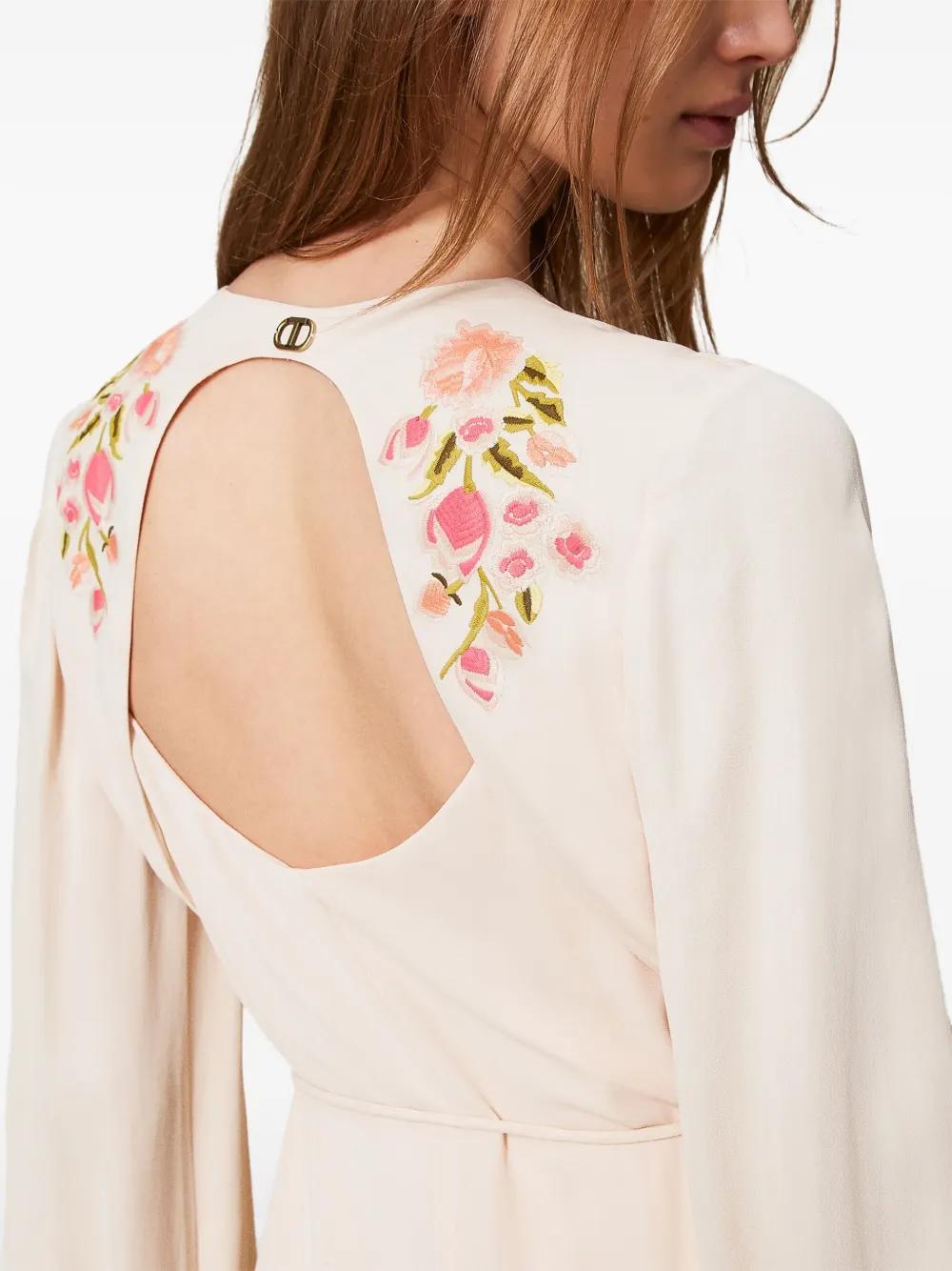 Twinset Floral-Embroidery Maxi Dress in Natural Lyst UK