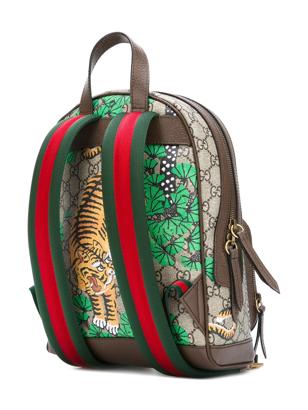 Gucci Leather Bengal Tiger Print Backpack - Lyst