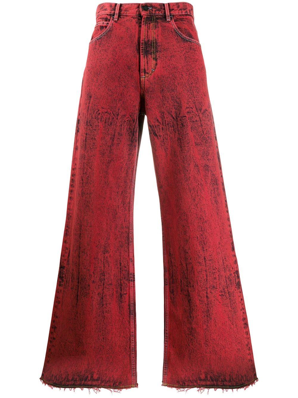 Marni Dyed Wide Leg Jeans in Red for Men | Lyst