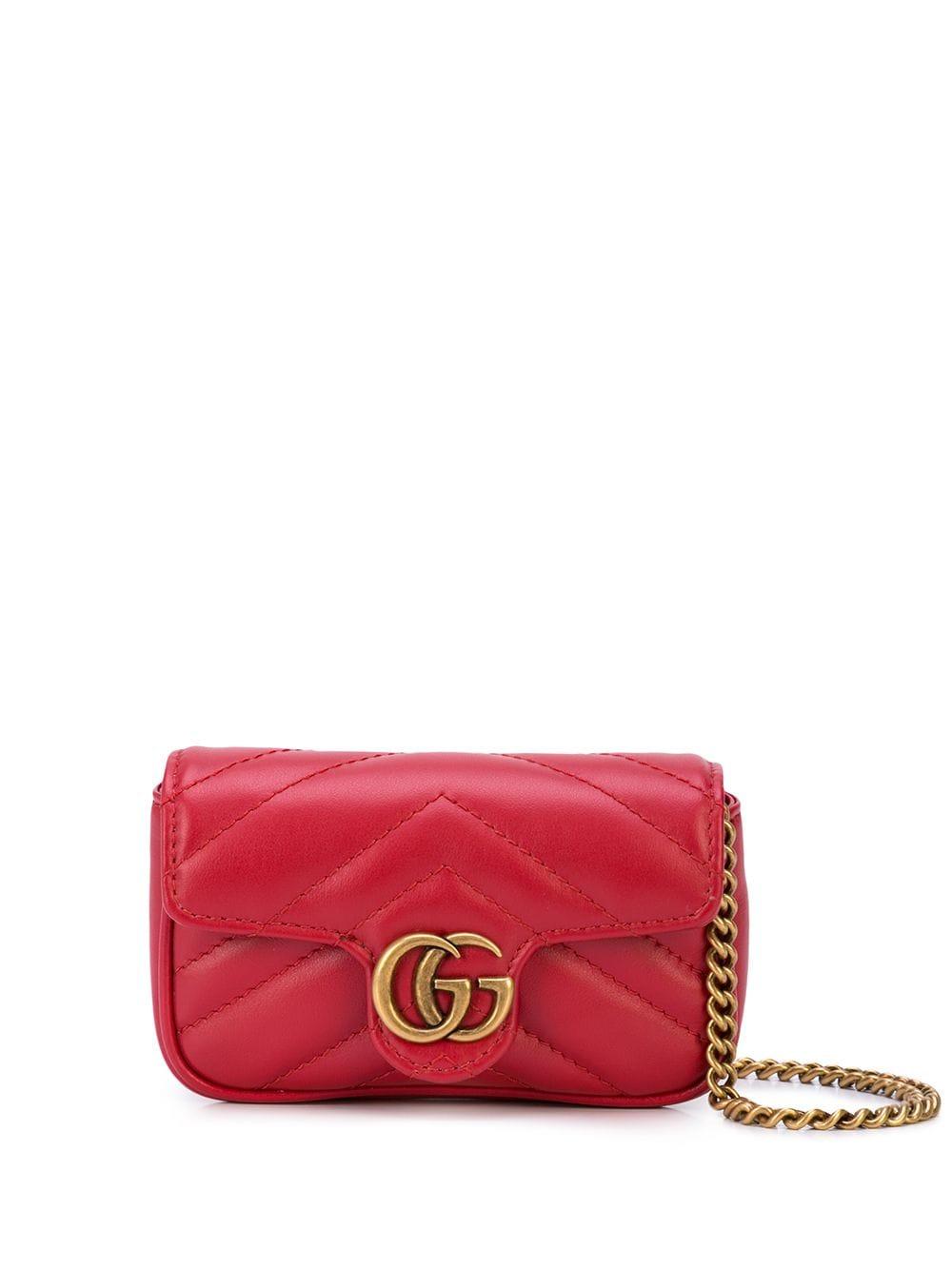 Gucci Red Leather GG Marmont Coin Purse QFA23W1LRB002