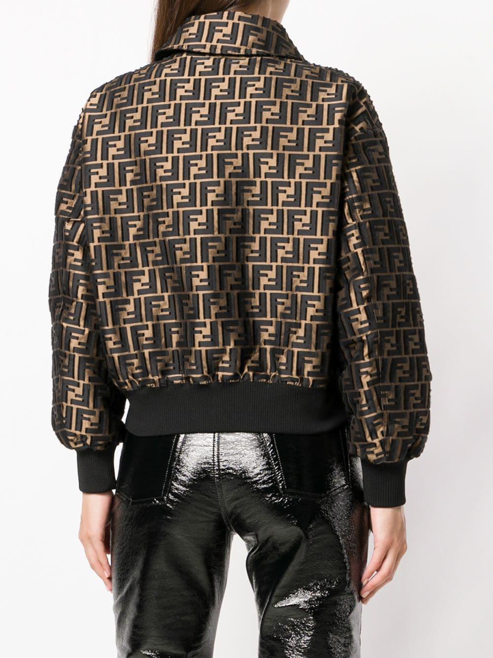 Fendi Monogram Bomber Jacket in Black | Lyst Canada