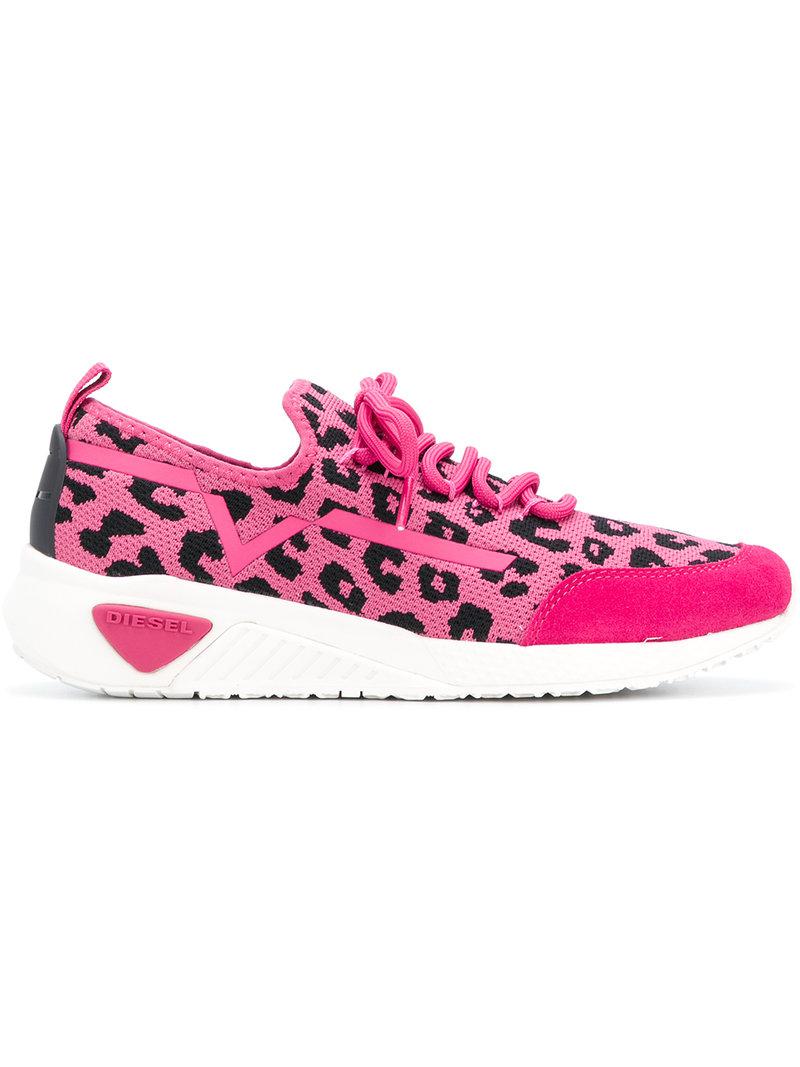 pink leopard print trainers