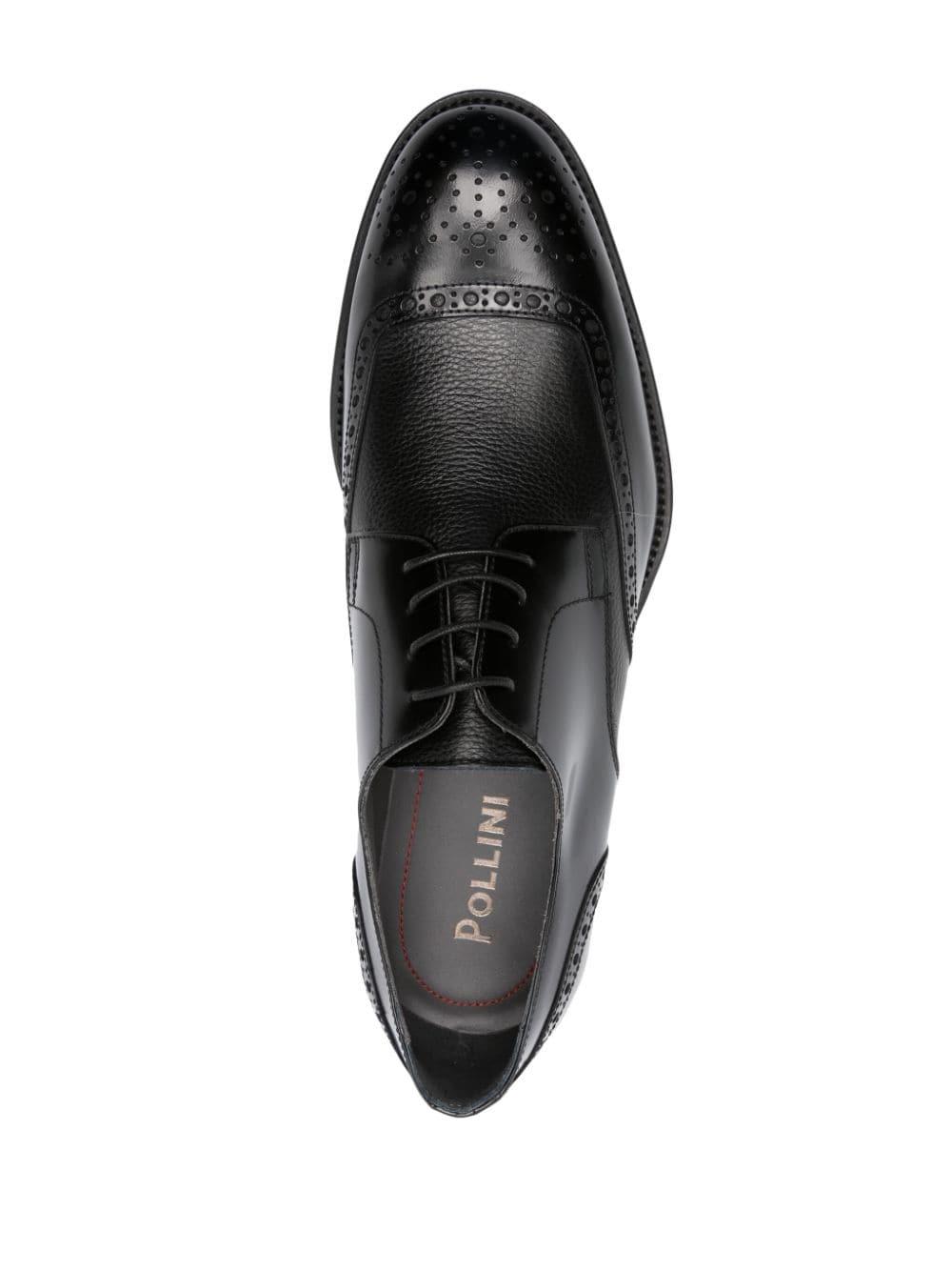 Pollini Gentlemen's Club Leather Derby Shoes in Black for Men | Lyst