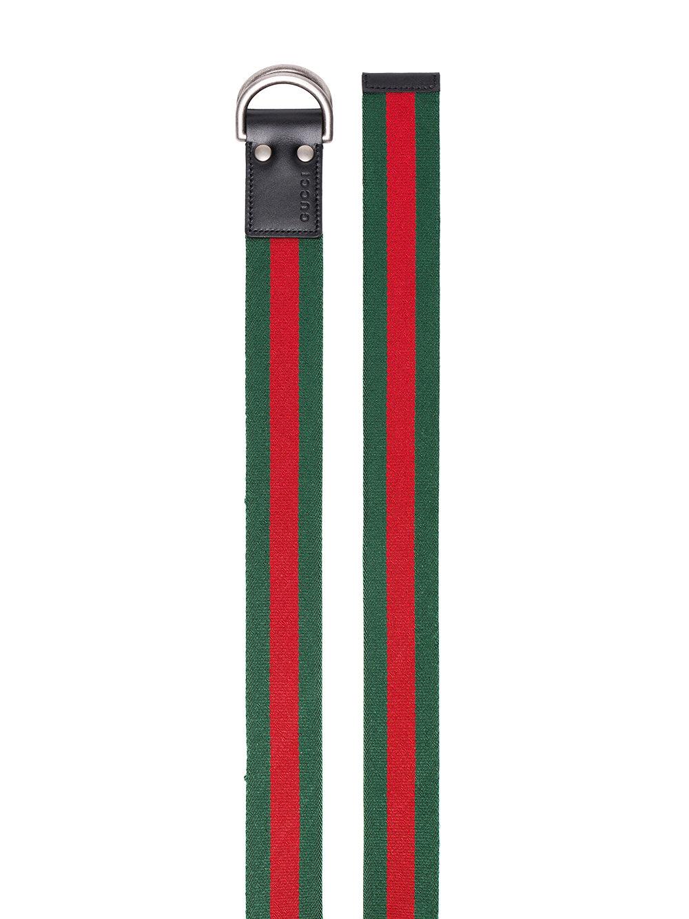 Gucci Synthetic Green And Red Web D-ring Belt for Men - Lyst