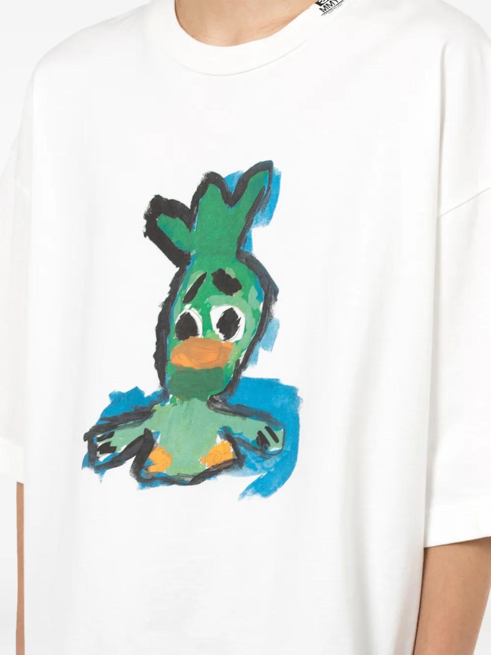 Maison Mihara Yasuhiro Leon Duck-Print T-Shirt in White for Men | Lyst
