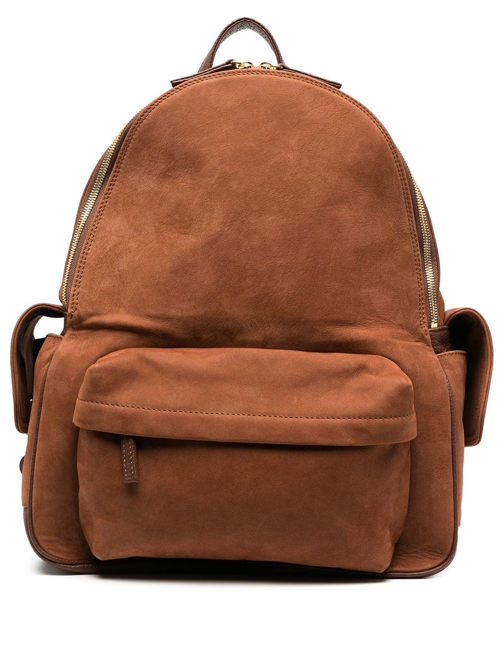 brown suede backpack