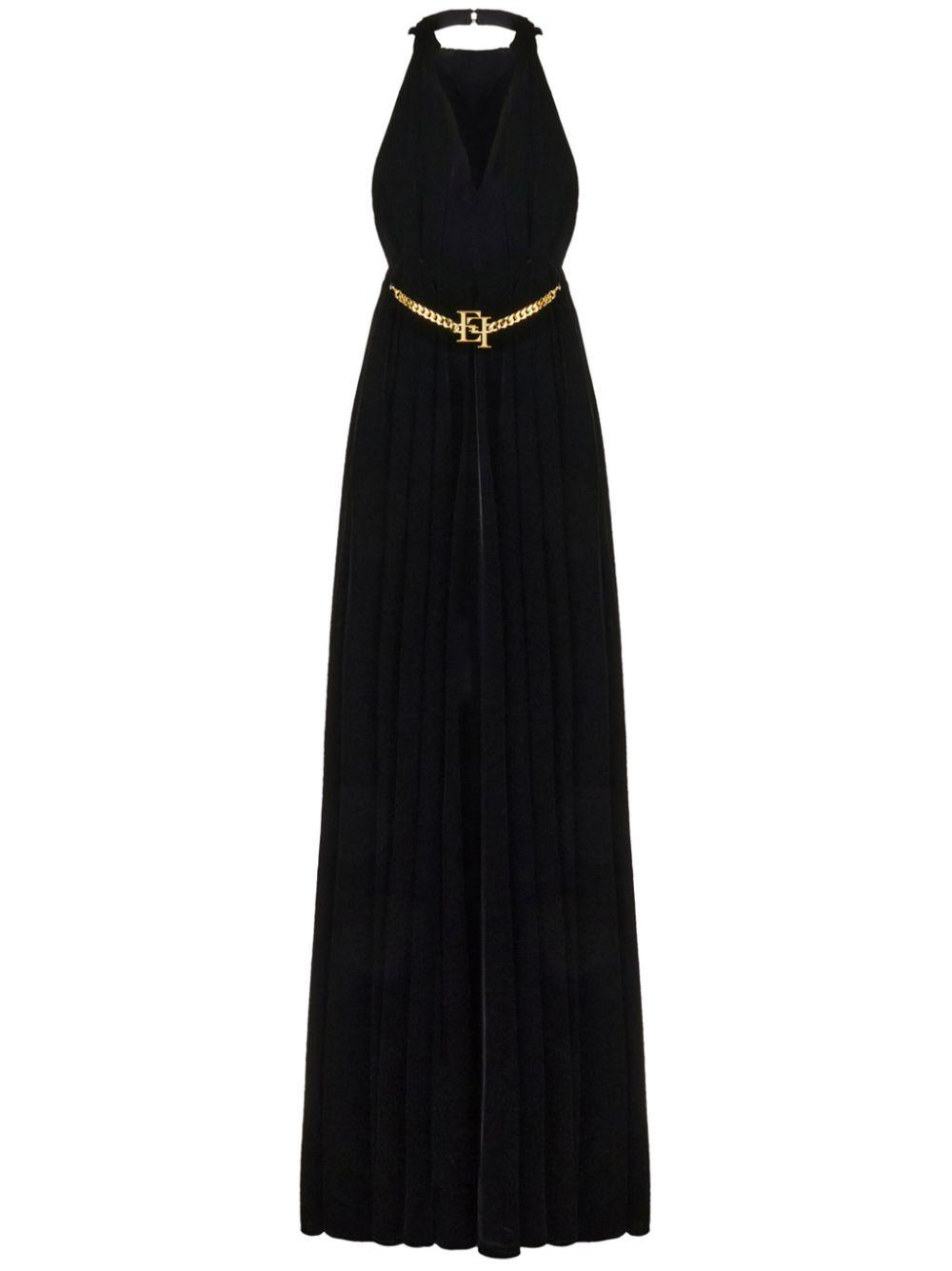 Elisabetta Franchi レディース ブラック ホルターネック マキシドレス 