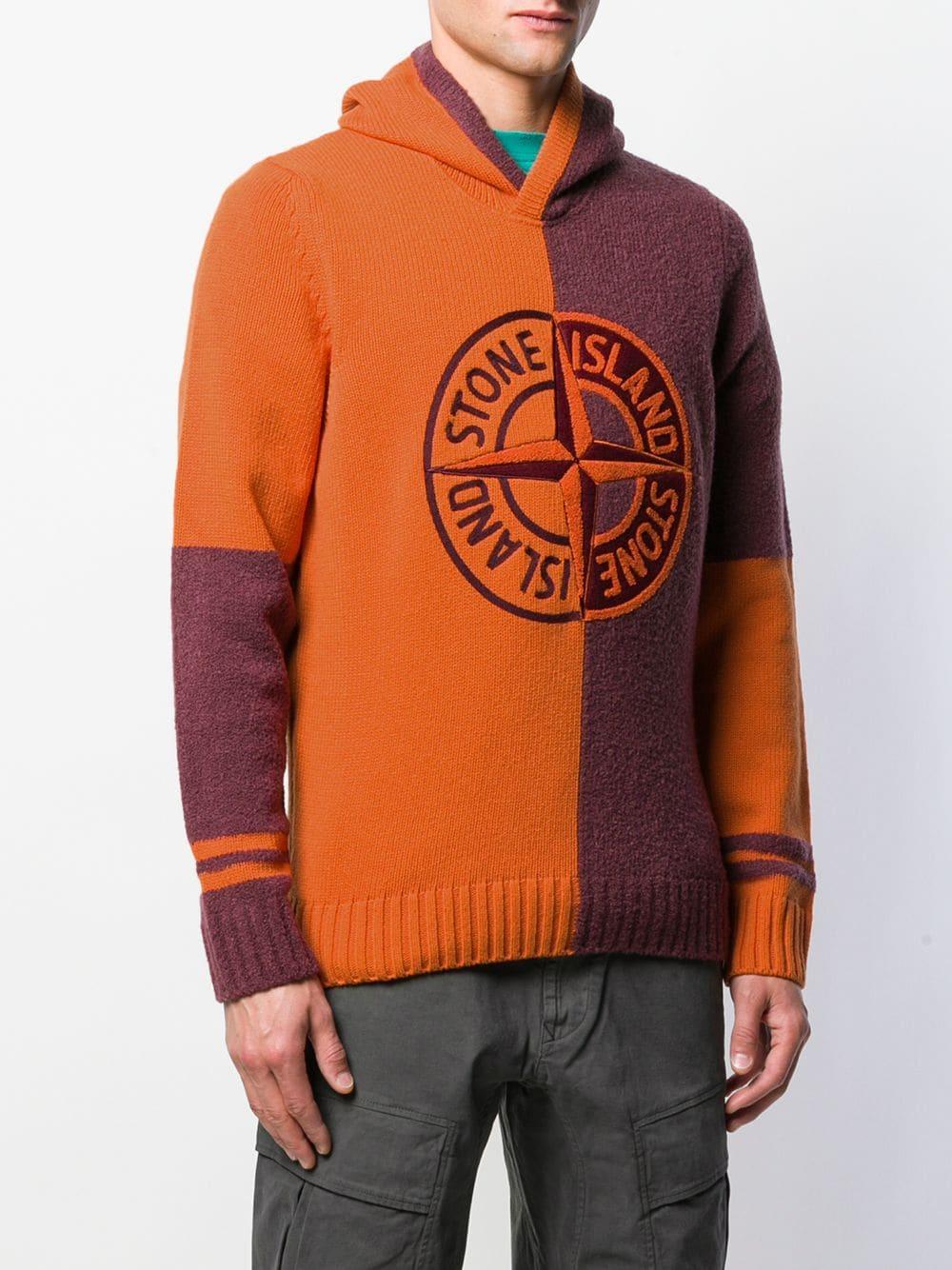 stone island hoodie orange