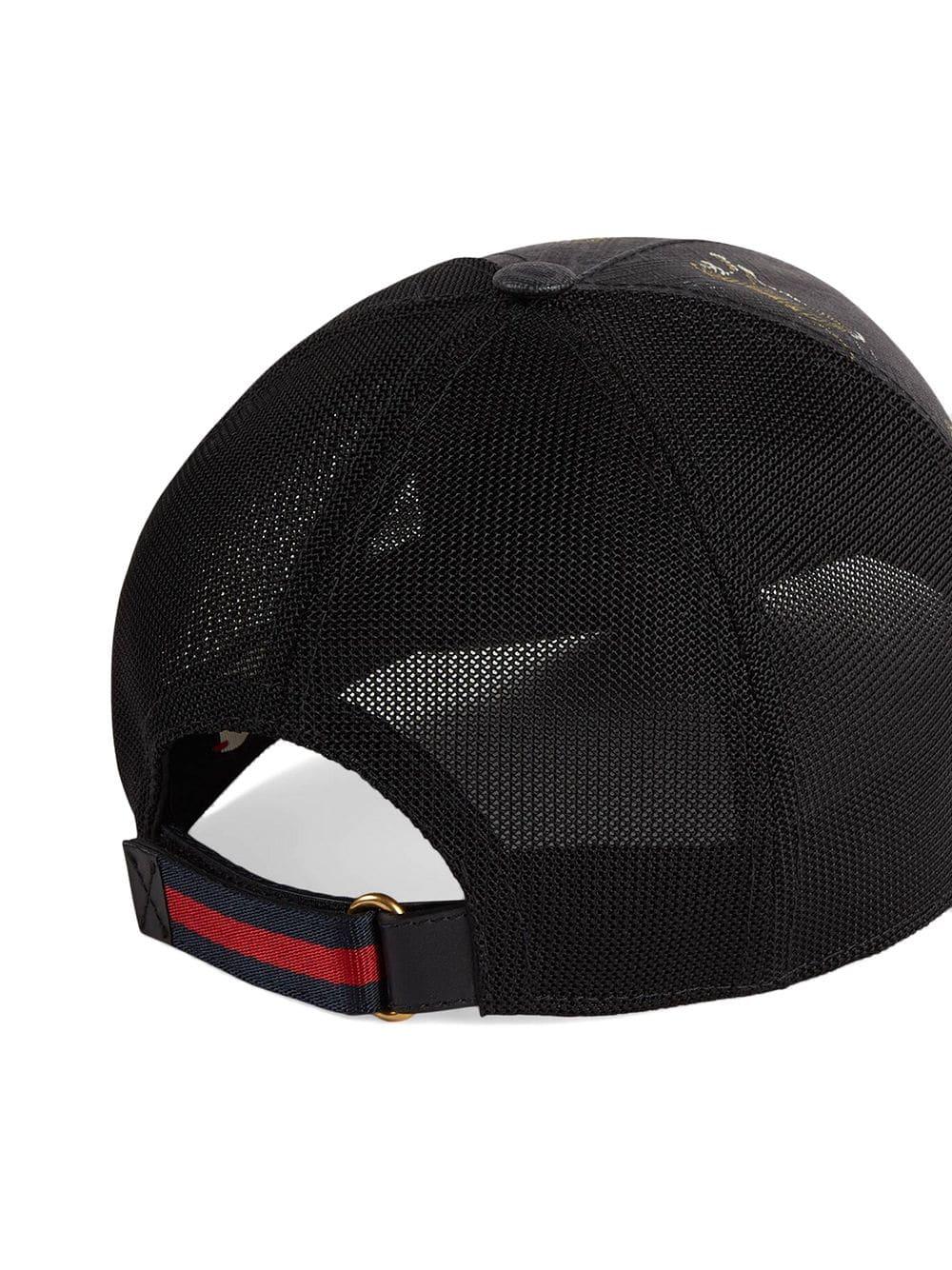 Gucci Tiger Printed Baseball Cap in Black for Men | Lyst