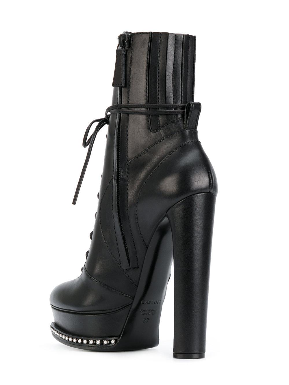 City Rock Platform Ankle Boots in Black 