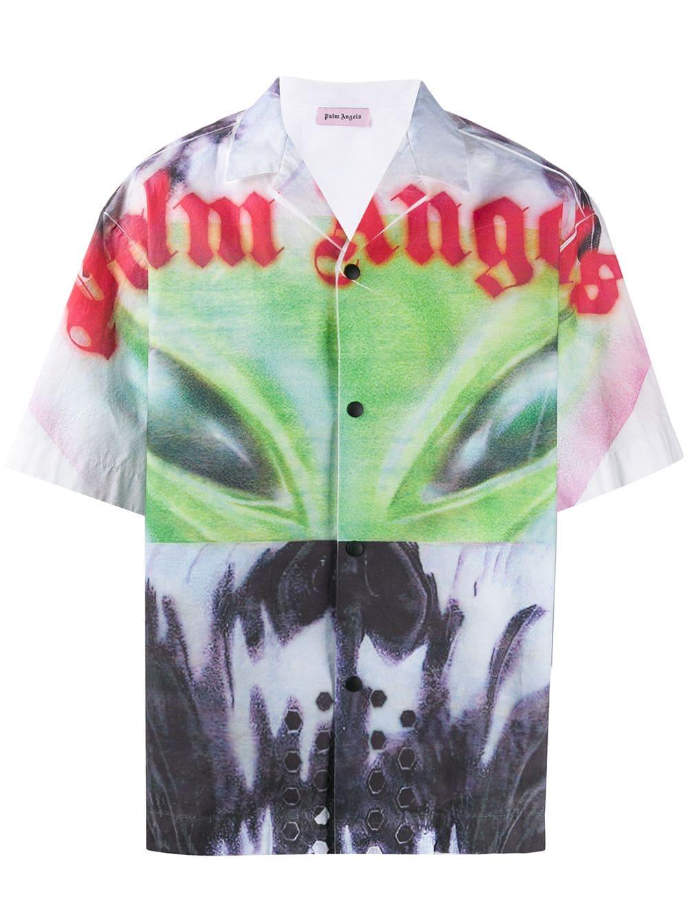 Palm Angels Cotton Alien Bowling Shirt 
