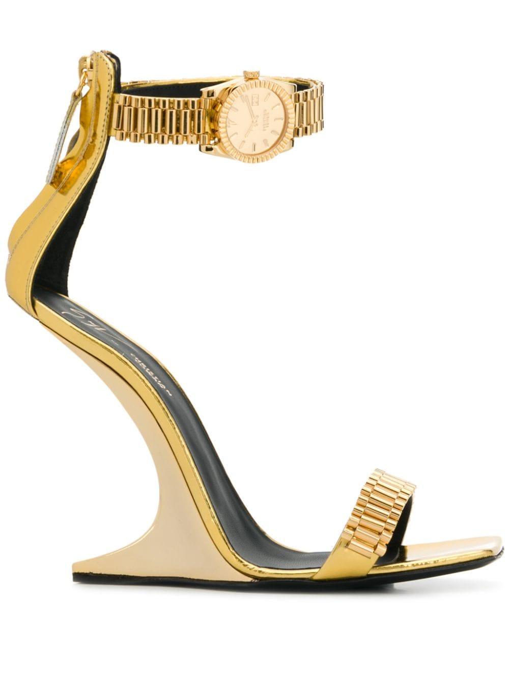Giuseppe Zanotti X Cowan Watch Sandals in Metallic | Lyst
