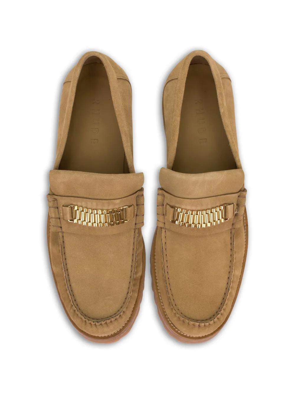 Rhude Men\'s Gathered on Slip Loafer Rhude Black Gathered Slip On Loafers | ShopSimon main image 3