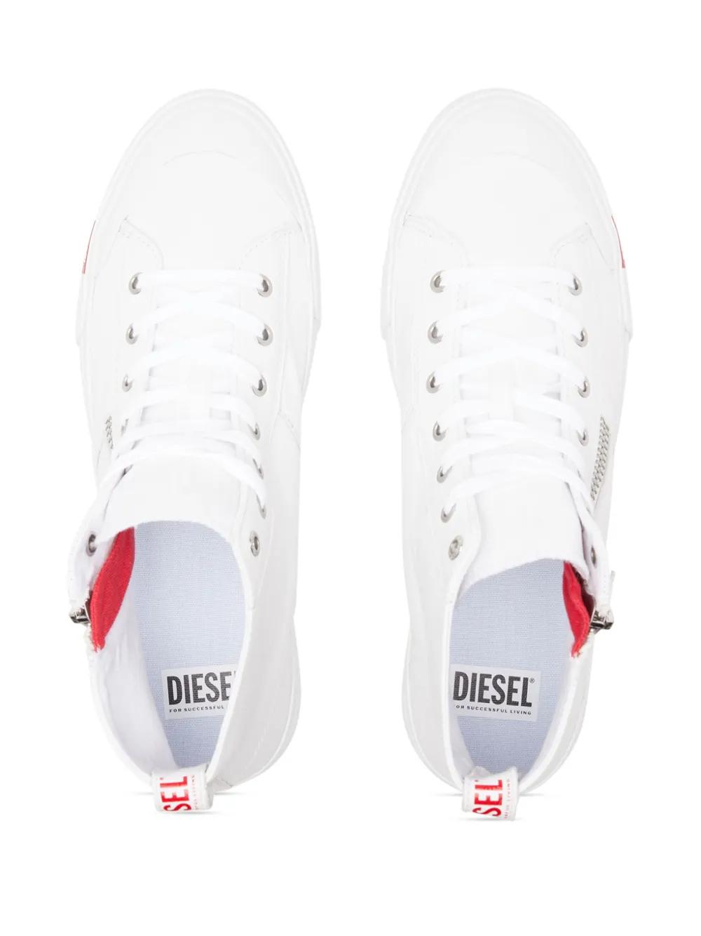 DIESEL S-Athos Zip-High-Top Sneakers in White for Men | Lyst