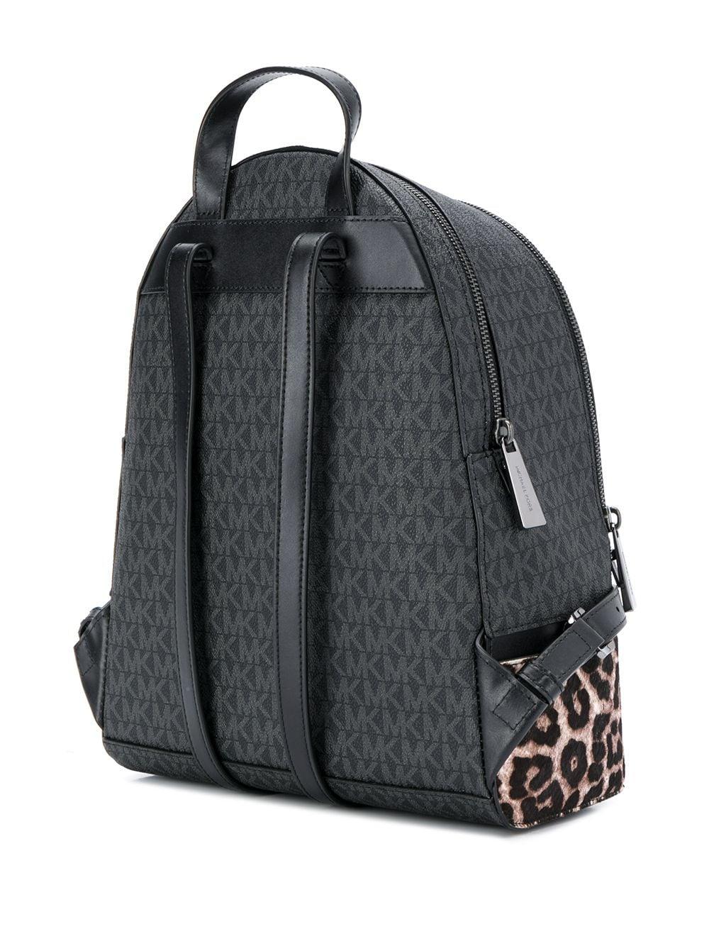 MICHAEL Michael Kors Rhea Leopard Print Backpack in Black | Lyst