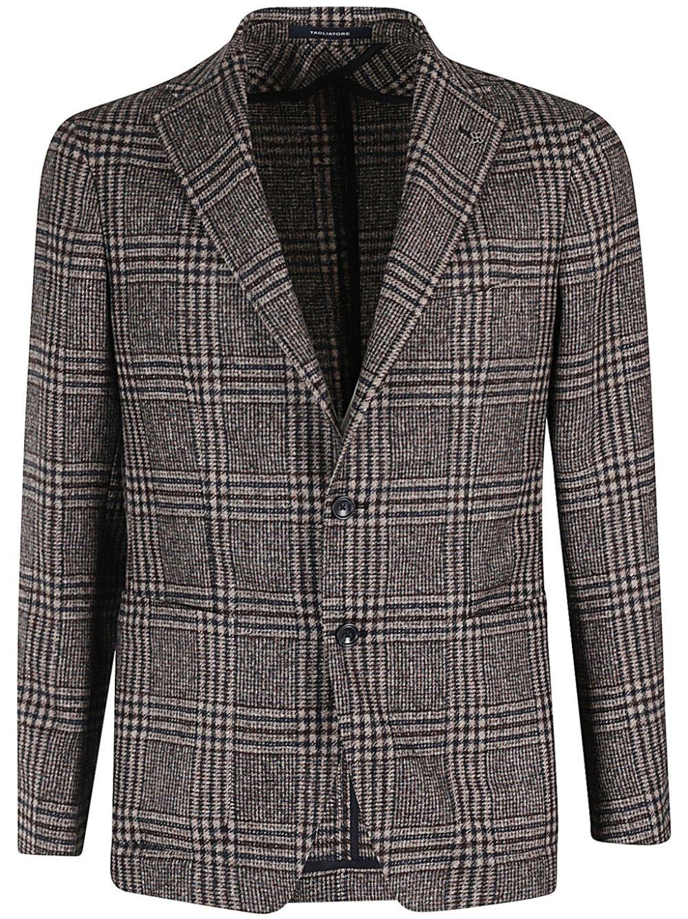 Tagliatore メンズ ブラック チェック ジャケット ジャケット 