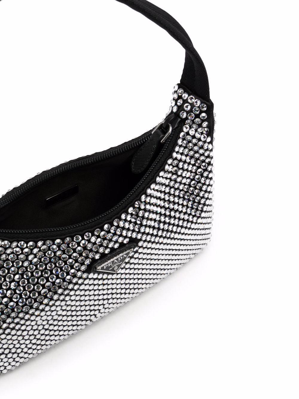 Prada Crystal-embellished Tote Bag in Black | Lyst UK