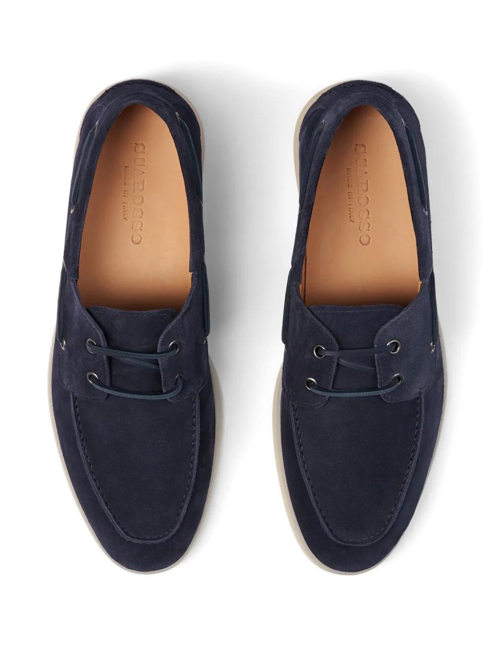 SCAROSSO Suede Boat Shoes in Blue for Men Lyst UK