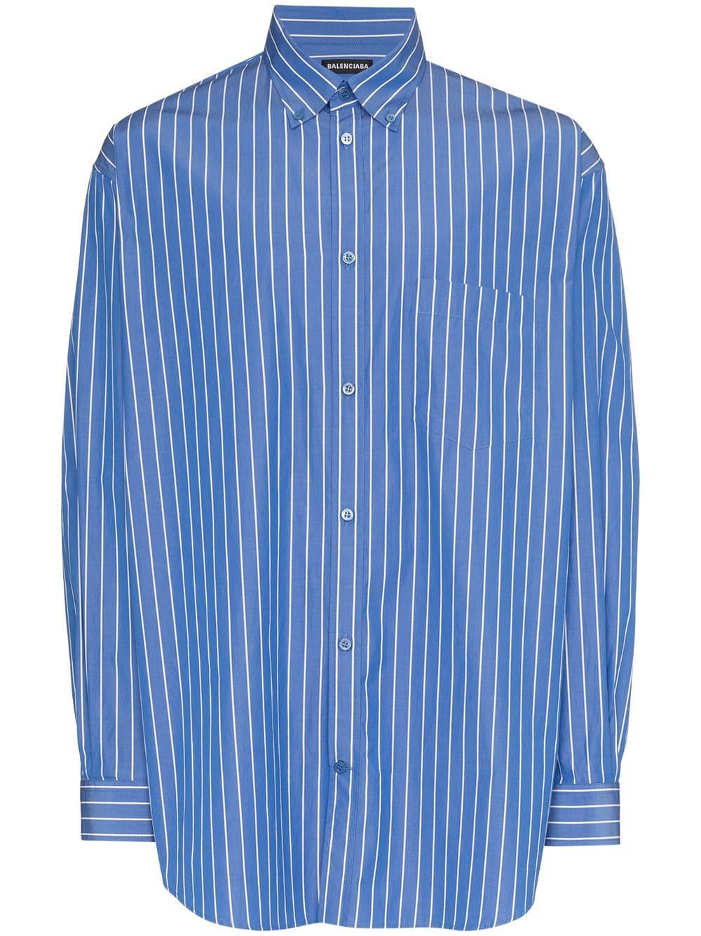 balenciaga blue striped shirt