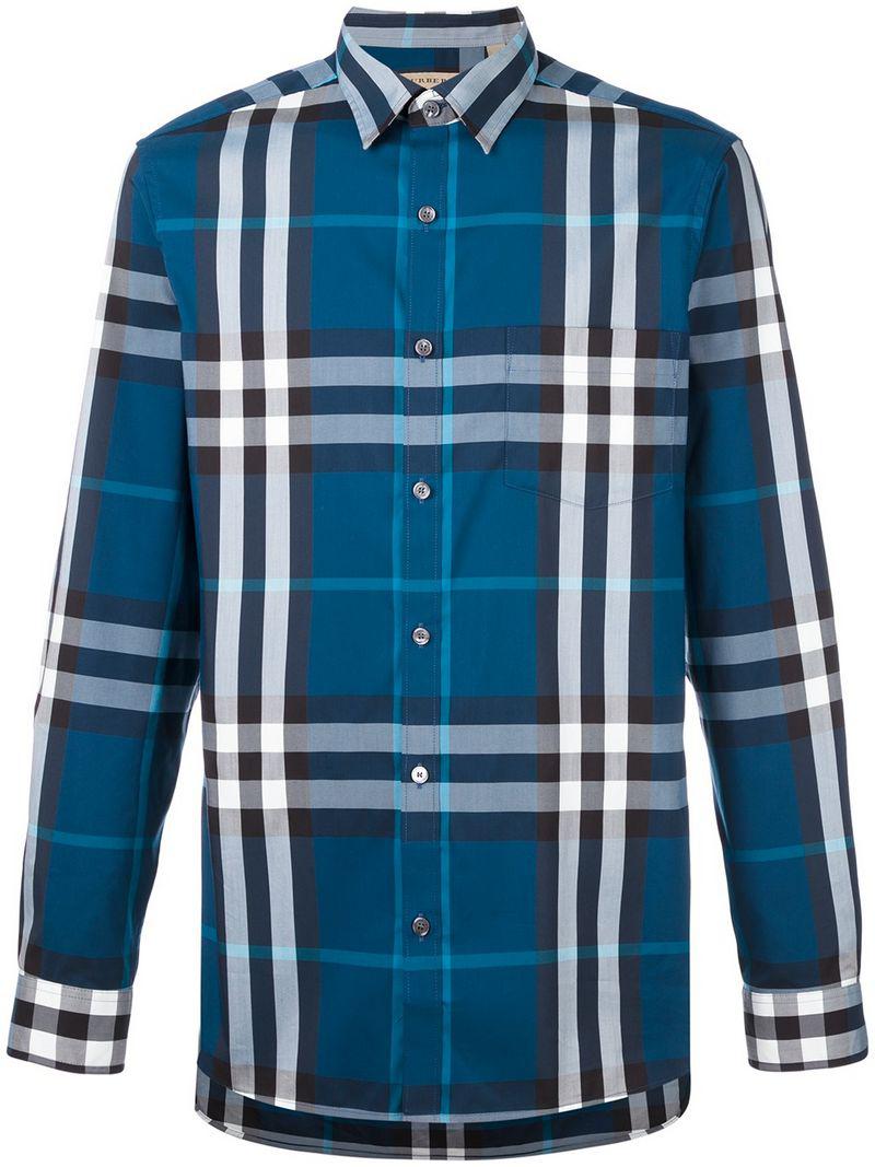 Burberry Check Stretch Cotton Shirt 