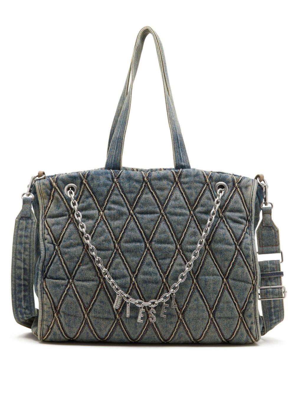 DIESEL レディース ブラック Charm-d ハンドバッグ トートバッグ