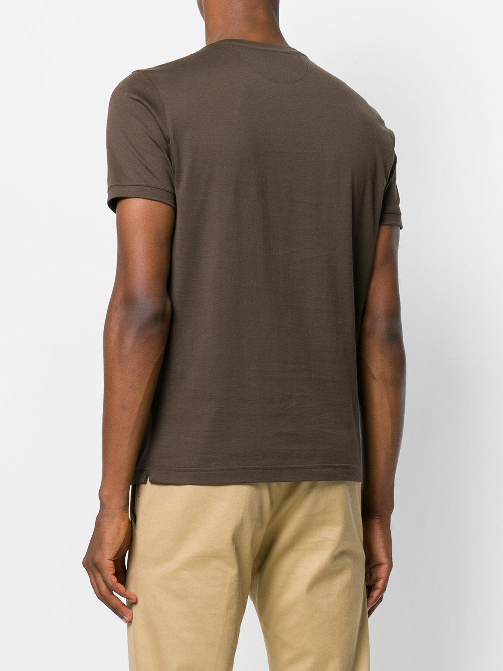 Fendi Cotton Ff Logo T-shirt in Brown for Men - Lyst