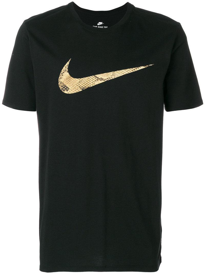 Nike Swoosh Snakeskin Print T-shirt in Black for Men | Lyst