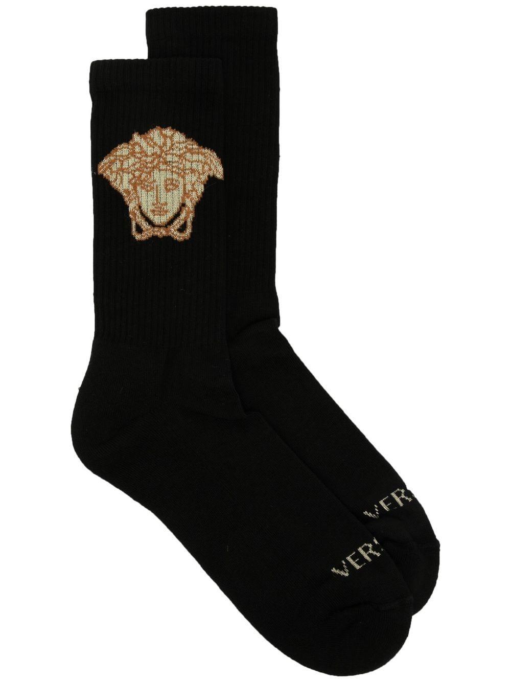 Versace Cotton Medusa Ankle Socks in Black | Lyst Canada