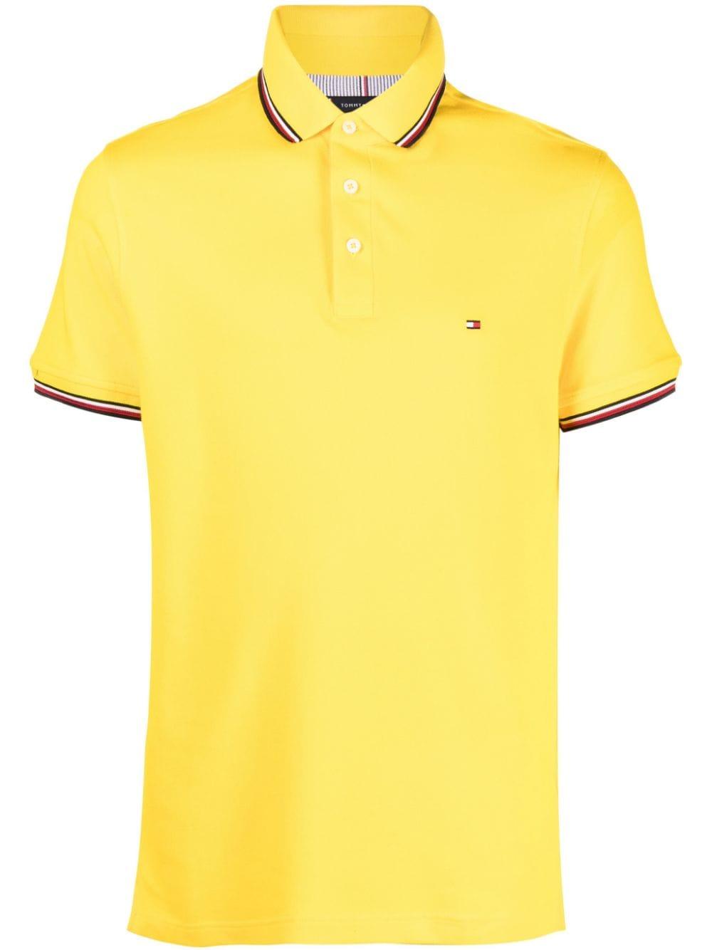 Tommy Hilfiger Embroidered-logo Polo Shirt in Yellow for Men | Lyst