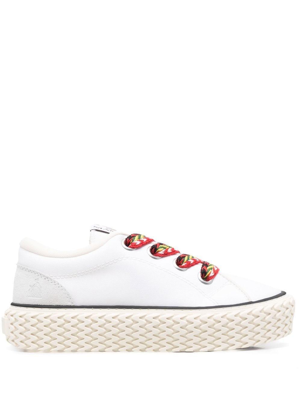 Lanvin Platform Leather Low-top Sneakers in White | Lyst