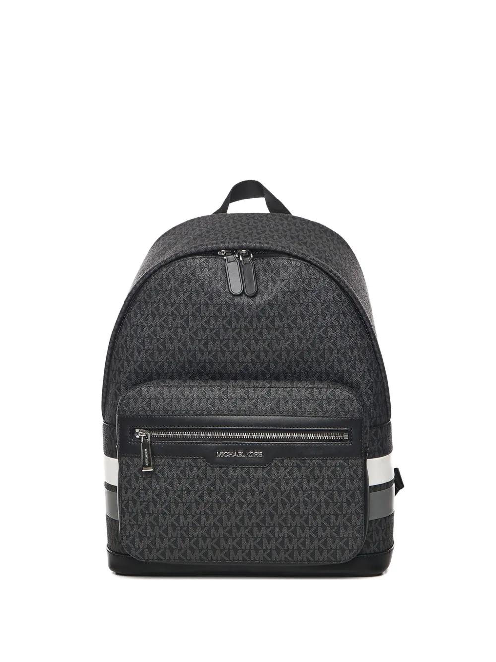 Michael Kors Backpack Black Leather Monogram Pattern Michael Michael Kors Hudson Monogram Backpack | Black | FARFETCH main image 2