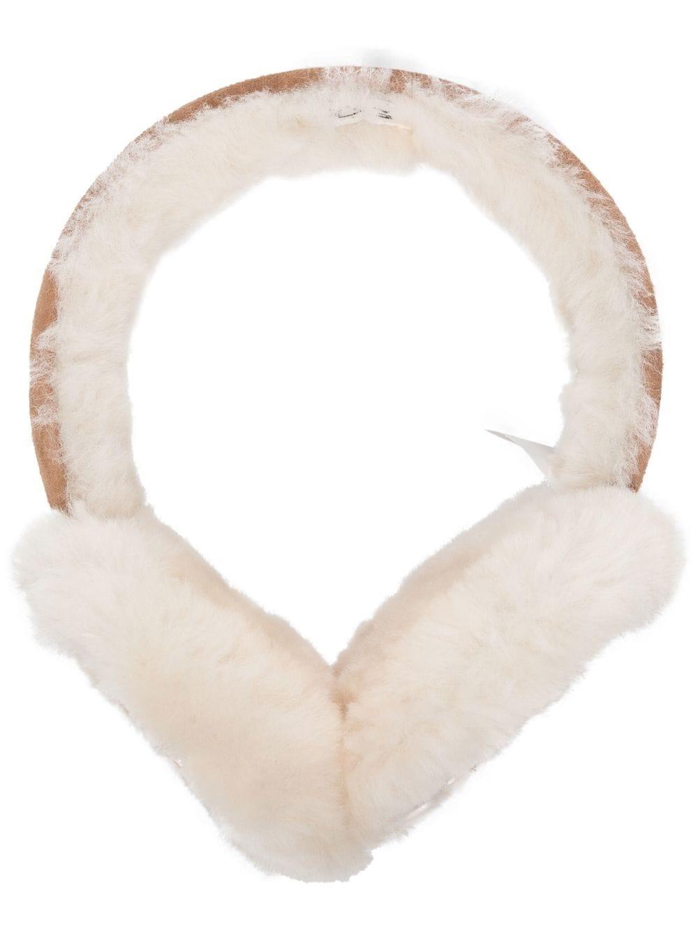 UGG Logo-embroidered Shearling Ear Muffs in Natural | Lyst