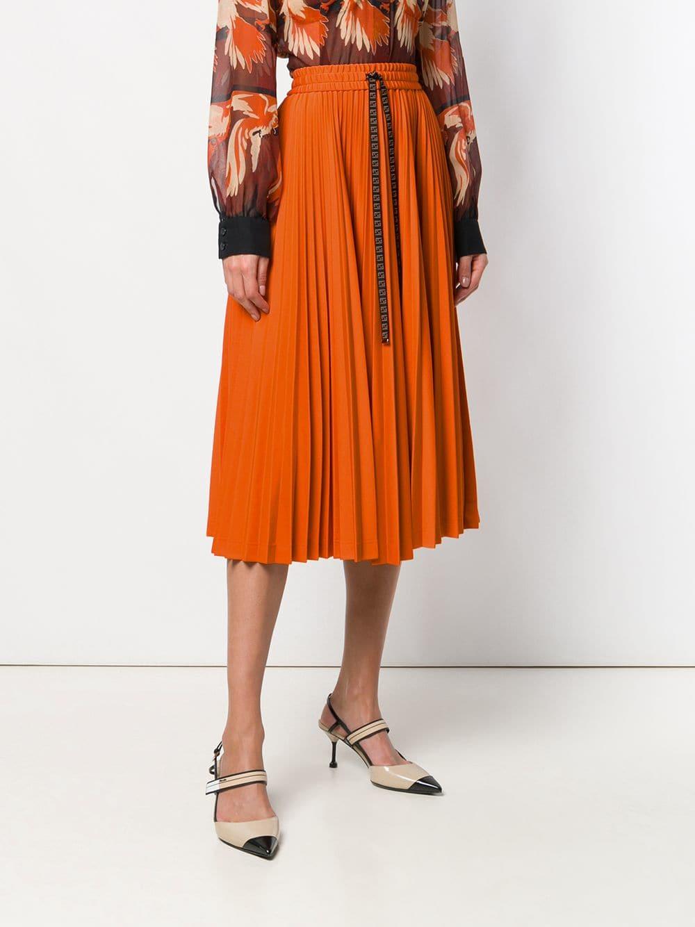 fendi orange skirt