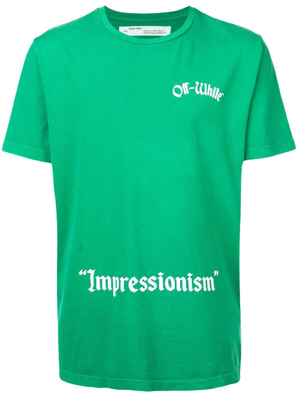 Off-White c/o Virgil Abloh Cotton Impressionism S/s T-shirt in Green ...