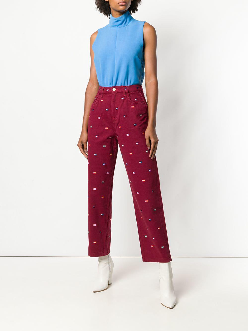 Tryk ned Svaghed Kamel Tommy Hilfiger Embroidered Logo Trousers | Lyst