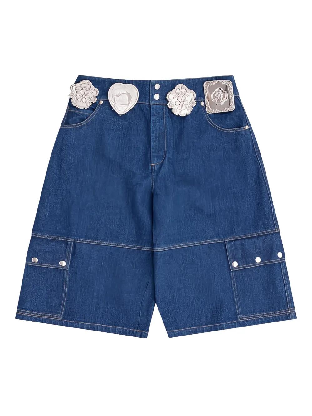 パンツ chopova lowena carabiner blue trousers Chopova Lowena - Bump Carabiner Jeans in Blue - 4072 – Voo Store