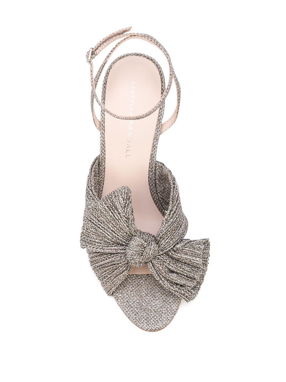 Loeffler Randall Camellia Knot Sandals in Silver (Metallic) - Lyst