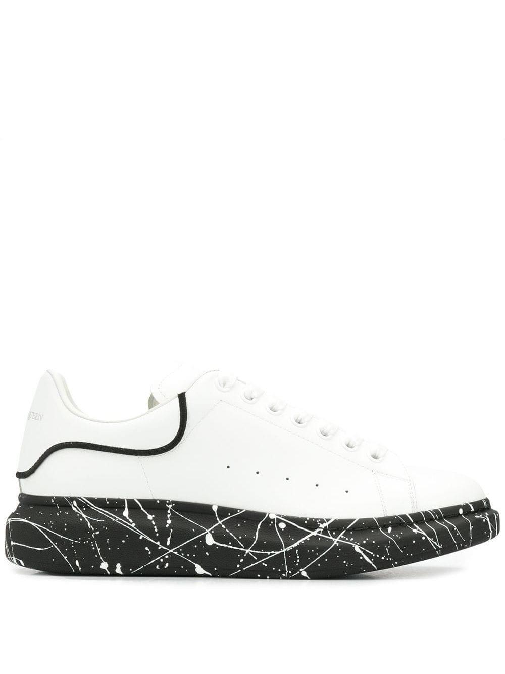 Alexander McQueen Painted Sole Lace-up Sneakers in White for Men | Lyst