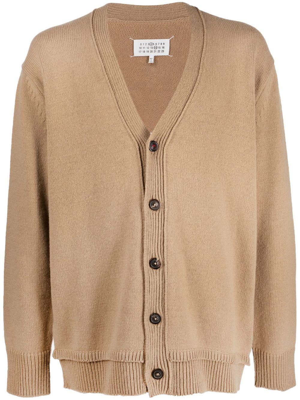 Maison Margiela Wool Cardigan in Natural for Men | Lyst Canada