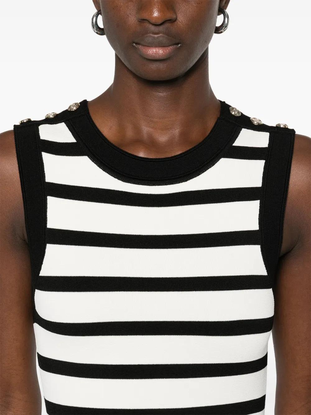 Sandro Knitted Striped Mini Dress in Black | Lyst
