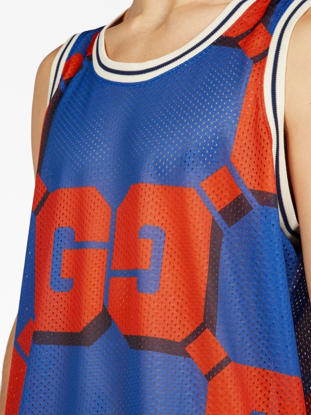 Gucci GG-print Mesh Tank Top in Blue for Men | Lyst