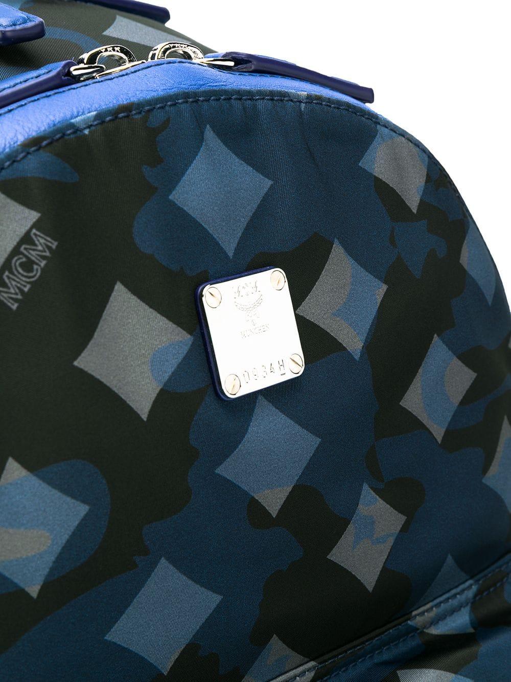 MCM Dieter Teardrop Backpack in Monogram Nylon, Navy