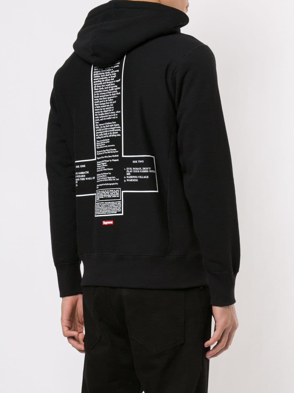 Supreme Cotton Black Sabbath Hoodie for 