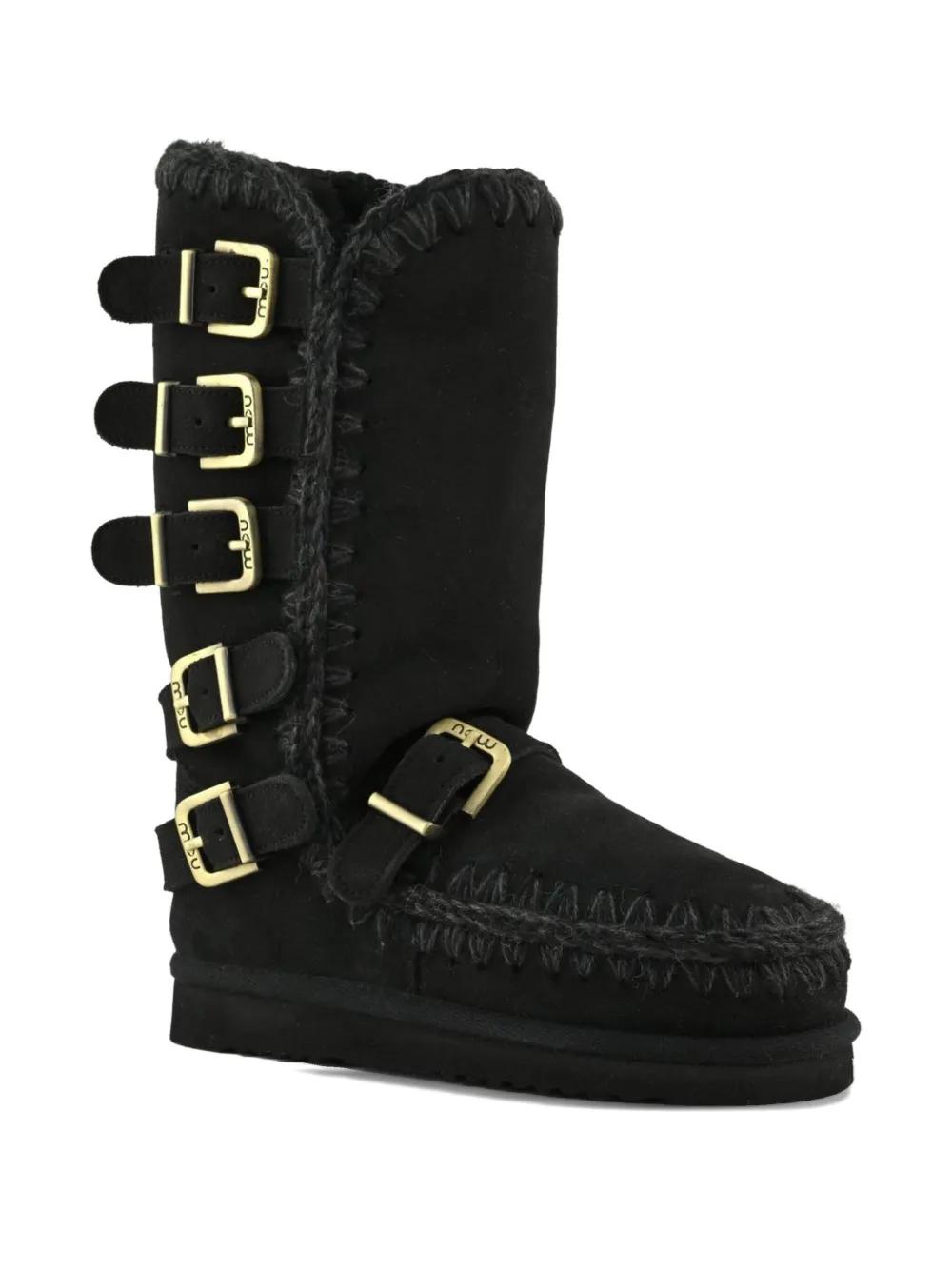 Mou 40Mm Eskimo Buckle-Straps Boots in Black Lyst