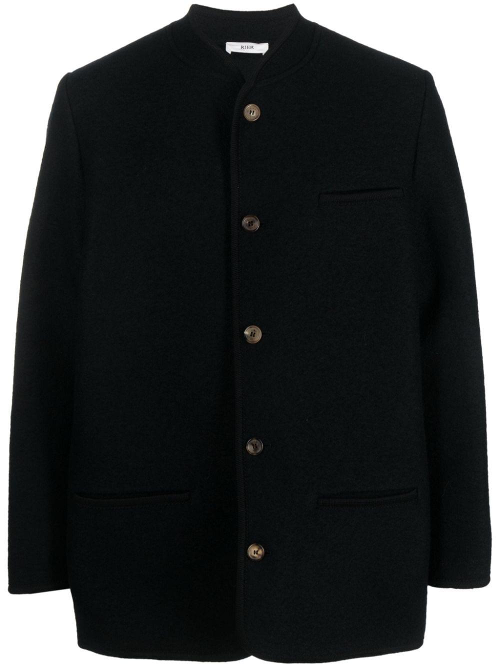 Rier Single-breasted Virgin Wool Jacket in Black for Men | Lyst