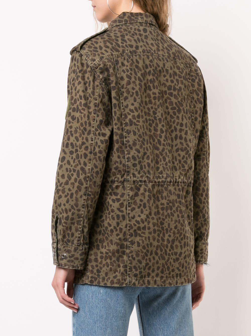 leopard print army jacket